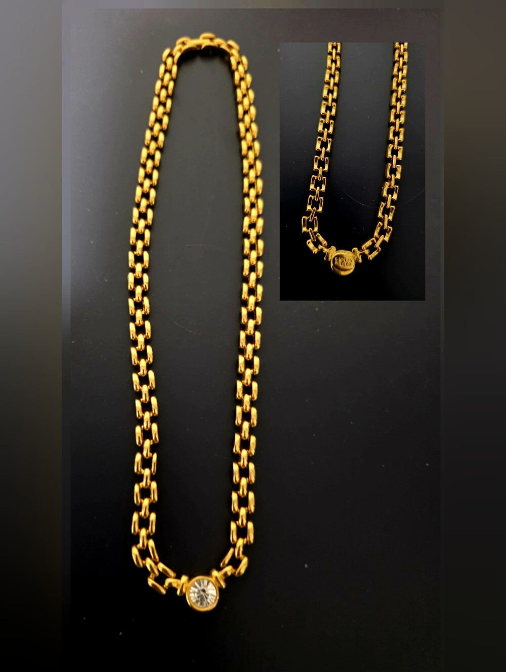Nolan Miller Gold-Tone Link Necklace with Crystal Accent